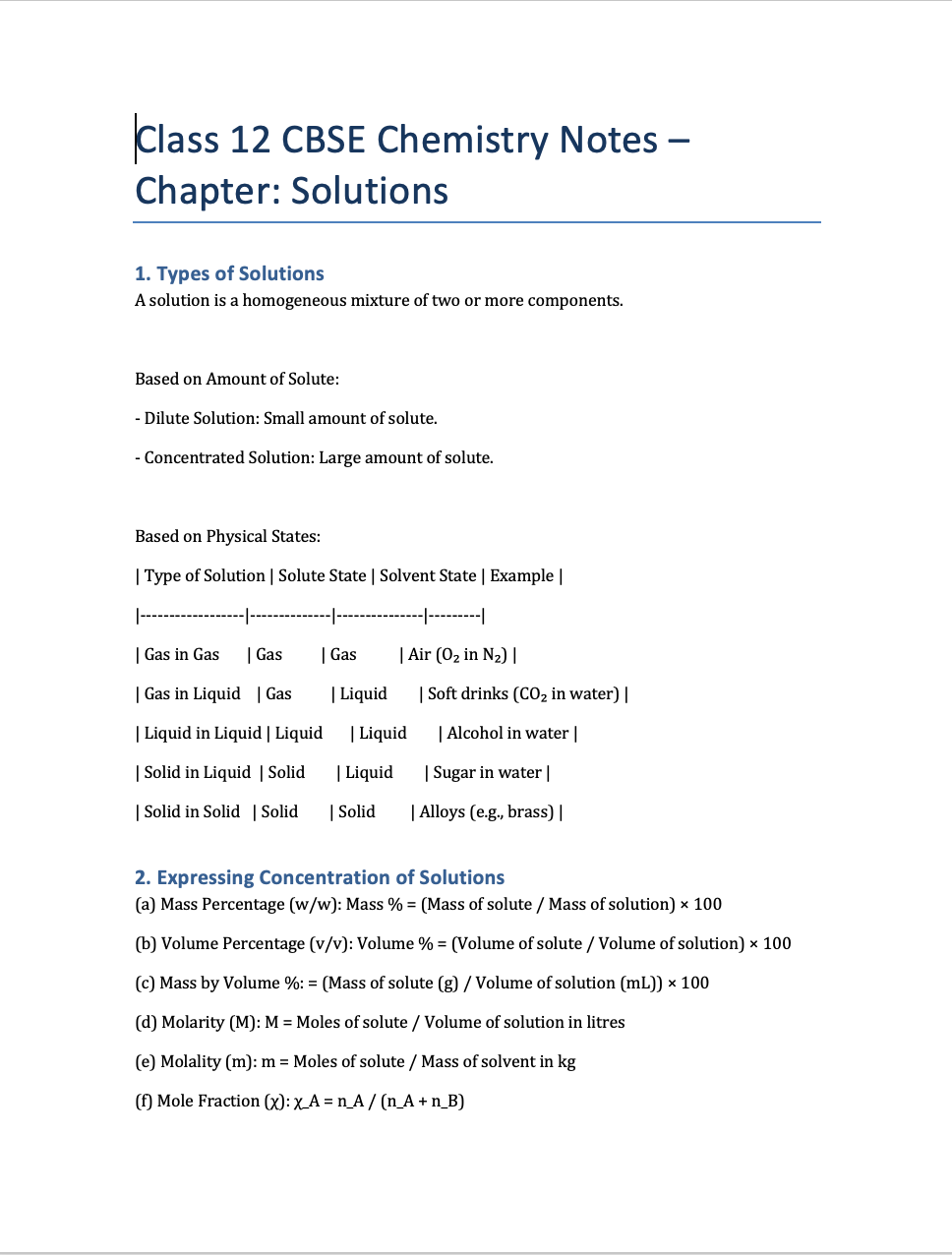 Complete Class 12 Chemistry Notes | Handwritten + Computer Version