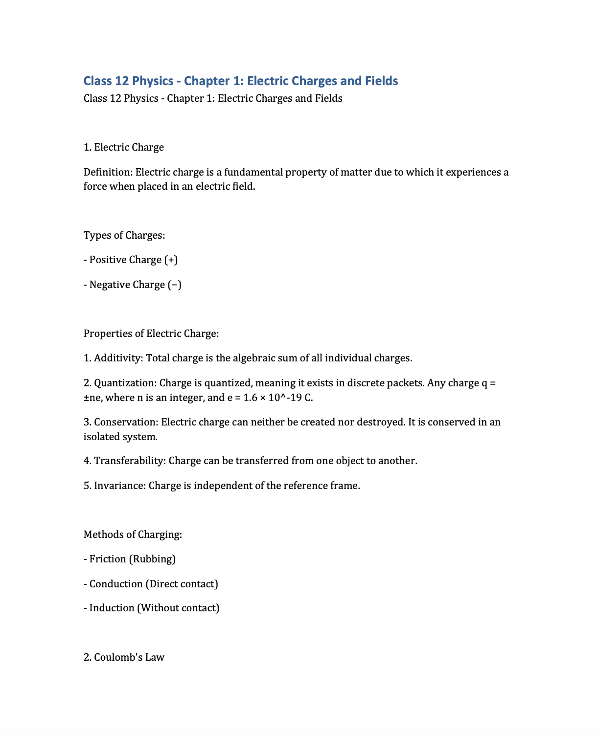 Complete Class 12 Physics Notes | Clear Handwritten + Clean Digital